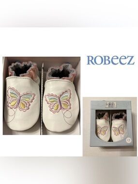 🆕ROBEEZ - 6/12M - NWT - BUTTERFLY SOFT SOLE SUEDE LEATHER BOOTIES